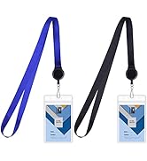 Wisdompro Cruise Lanyard with ID Holder, 2 Pack Neck Lanyard with Retractable Badge Reel &amp; Vertic...