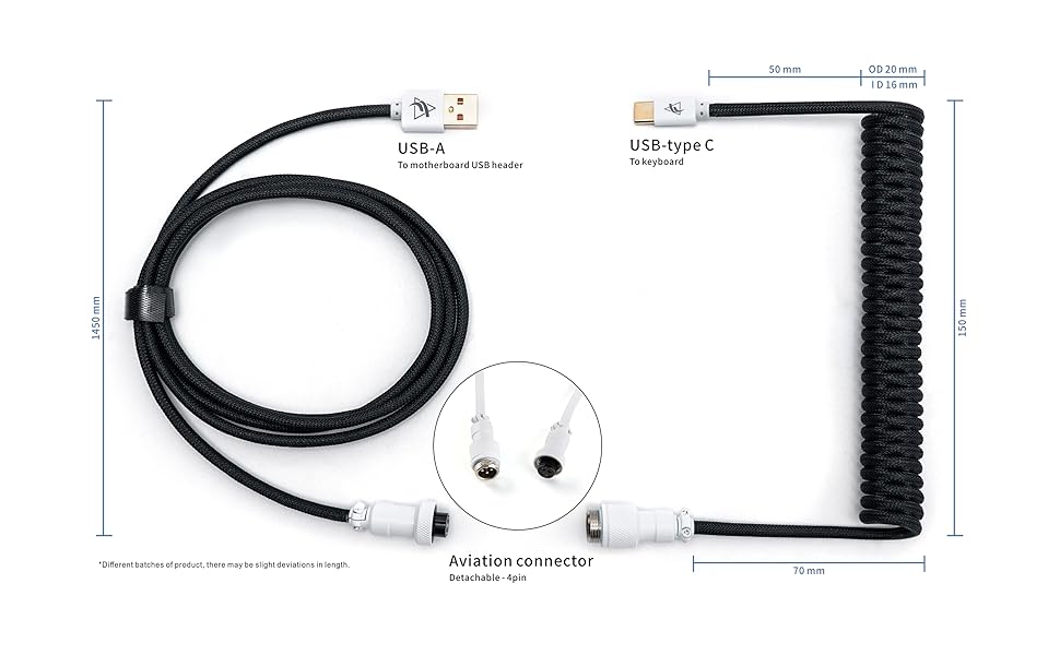 FormulaMod Coiled Keyboard Cable Kit