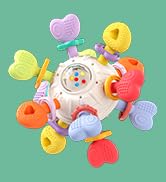 Baby Teething &amp; Rattle Toys – Safe, Multi-Functional BPA-Free Silicone Sensory Learning Toys for ...