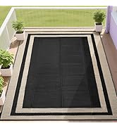 RURALITY Outdoor Rugs 5x8 Waterproof for Patios Clearance,Plastic Straw Mats for Backyard,Porch,D...
