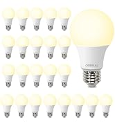 DEGNJU 24 Pack LED Light Bulbs Soft White 2700K, 60 Watt Equivalent LED Bulbs, A19 Standard Bulbs...