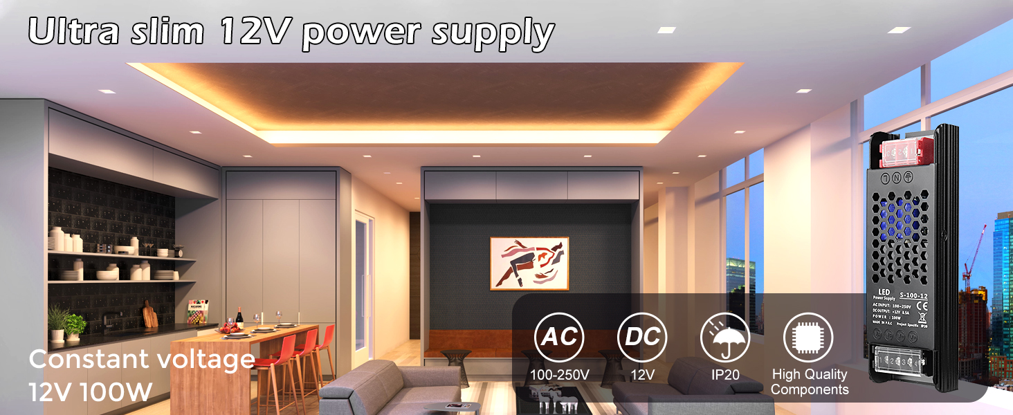 Ultra slim 12V power supply