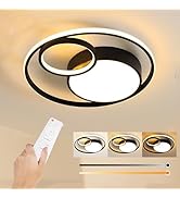 Jearytop LED Modern Ceiling Light 96W with Remote Control Iron Material 3000K-6500K Dimmable 3 Ri...