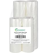 WishDirect Vacuum Sealer Bags Rolls Compatible with FoodSaver, 2 Pack 11" x 25' and 2 Pack 8" x 2...