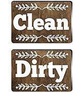 Performore Clean Dirty Magnet for Dishwasher, 3.5" X 2.4" Adhesive Metal Plate to be Used on Non ...