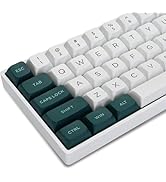 Womier Double Shot PBT keycaps,Custom Keyboard keycaps,White/Green keycaps 75 persent,ISA Profile...