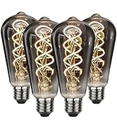 Edearkar ST64 Vintage Edison Filament Light Bulb, Warm White Antique Flexible Spiral LED Filament...