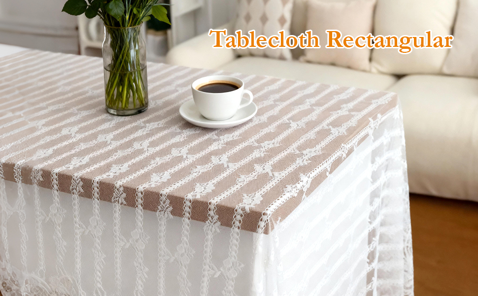 White lace tablecloth