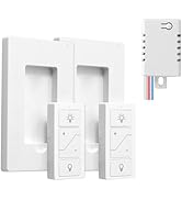 Wireless Dimmer Switch, 2 Remote Light Switch and 1 Receiver kit, Compatible with Alexa Voice Con...