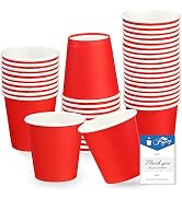 Prgery 50 Pack 3oz Red Paper Cups,Mouthwash Cups, Disposable Bathroom Cups,Small Paper Cups 3oz I...