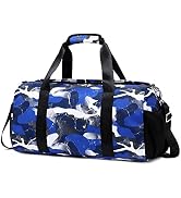 mezhsa Gym Sports Bag Boys Girls Teen Dance Weekender Overnight Cheer With Shoe Compartment Wet P...