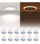 POWERASIA 12 Pack Recessed Lighting 6 Inch with Night Light, 5CCT 6 Inch LED Recessed Lights Dimm...