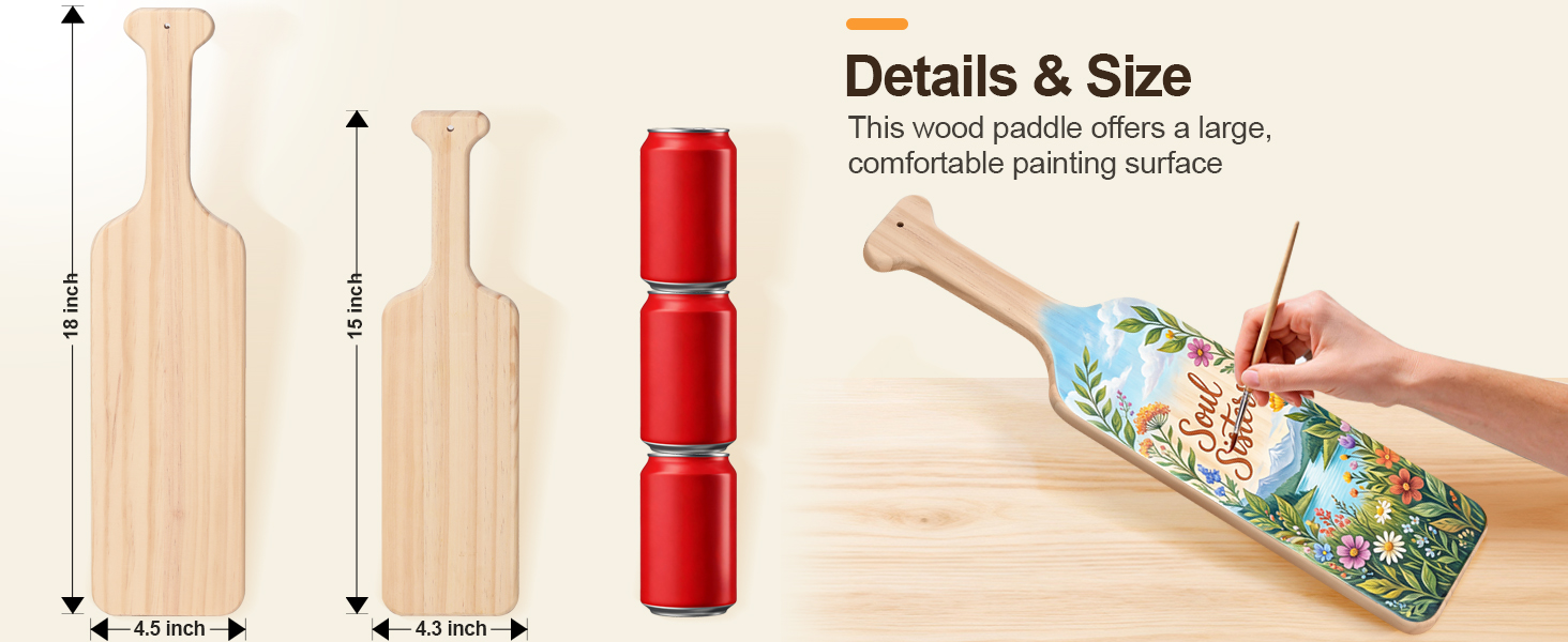 wooden paddle size