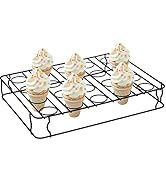 Hiceeden 20 Holes Ice Cream Cone Stand, Non-Stick Cupcake Cone Baking Rack, Metal Ice Cream Holde...