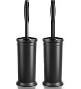 Toilet Brush and Holder 2 Pack, Toilet Bowl Brush with Extra Long Handle, Toilet Scrubber and Cov...