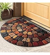 AOHMPT Semicircular Door Mat, Indoor Outdoor Entrance–Non-Slip, Waterproof, Low Profile for Front...