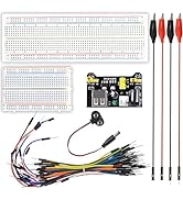 Minidodoca Breadboard Kit with Power Supply Module, Jumper Wires,Battery Clip,830 &amp; 400 tie-Point...
