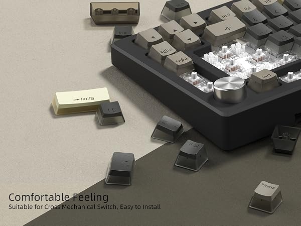 Pudding Keycaps, PBT Shine Through Keycaps 143 Keys Set Custom Key caps