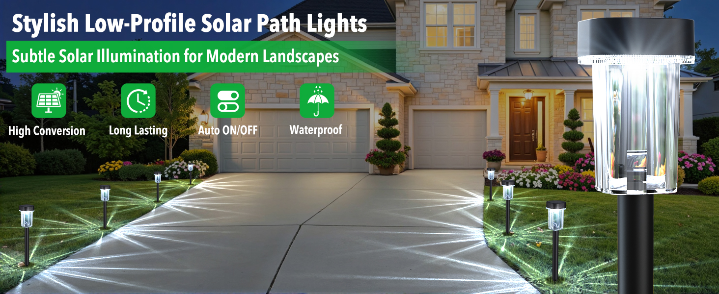 solar pathway lights outdoor waterproof