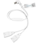 3FT Extension Cord Splitter- 2 Way Outlet Splitter Extension Cords 2 Prong with Flat Plug,Thin De...