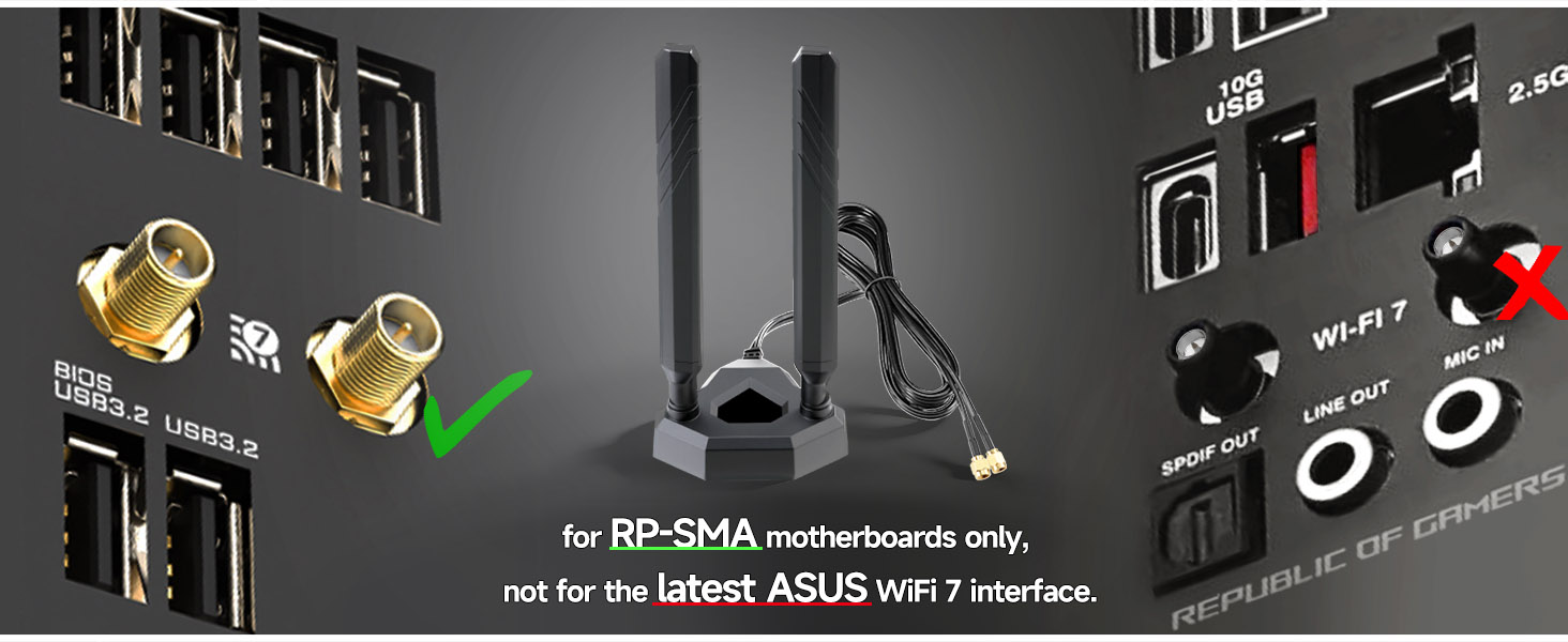 rpsma wifi antenna for gaming motherboard