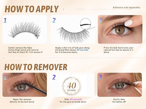 GAQQI False Eyelashes Wispy Lashes Strips,Natural Lash 7 Pairs