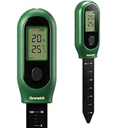 Grenebo 3-in-1 Soil Moisture Meter, Digital Plant Water Meter, Temperature &amp; Sunlight Intensity S...