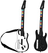 [2 PACK] Wii guitar hero for wii controller wireless compatible with guitar hero Wii rock band 2 ...
