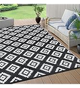 Pauwer Outdoor Rugs 5'x7' Waterproof Outdoor Patio Rug Reversible Mats RV Camping Rugs Outdoor Ar...