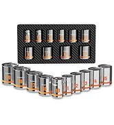 Crosstar 10Pc Metric 3/8" Drive Socket Set, Shallow Socket Set, 6-Point | Low Profile, Stubby Soc...
