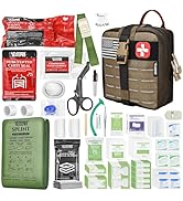 144 Pcs Advanced Trauma First Aid Kit - Emergency Camping Gear with Tourniquet, Compression Banda...