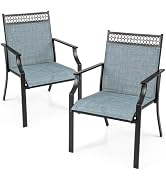 Giantex Patio Chairs Set of 2, Outdoor Chairs with All Weather Fabric, High Backrest, Armrests, H...
