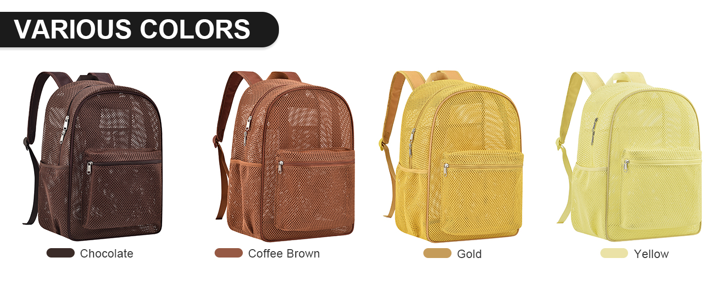 Semi-Transparent Net Back Pack for Beach, Swimming, Sports, Work, Travel