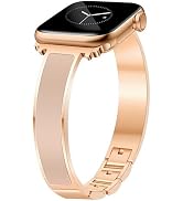 Newlibery Rose Gold Slim Watch Bands for Women Compatible with Apple Watch 38mm 40mm 41mm 42mm (S...