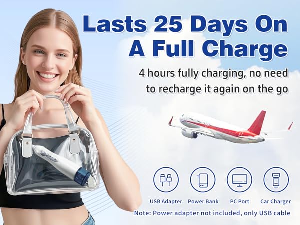 Tovendor electric water flosser with large battery can lasts 25 days on a full charge