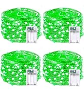 4 Pack 20FT 60LED Christmas Battery Operated Fairy Lights with Timer, Waterproof Battery String L...