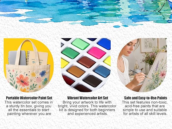 Art Supplies for Painting, Travel Watercolor Set,