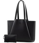 LOVEVOOK Laptop Tote for Women - 15.6 Inch Leather Laptop Bag with Clutch, Large Capacity Office ...