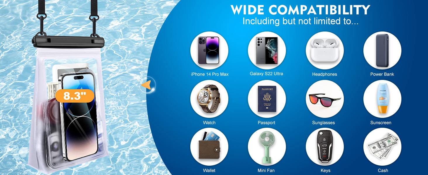 extra large waterproof phone pouch