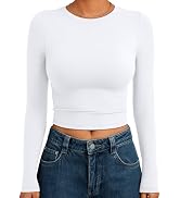 Trendy Queen Womens Long Sleeve Crop Tops Basic Slim Fitted Shirts Spring Fashion Outfits 2026 Te...