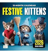 2026 Wall Calendar, Funny Cat Calendar 12 Month Planner - Big Large Wall Calendar for Office, Des...