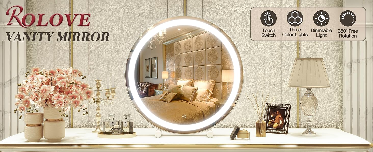 dimming touch mirror desk mirror 20” makeup mirror 20 inch vanity mirror mirrors for desk