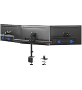 Triple Monitor Mount for 20"-32" Screens, 19.8 lbs per Arm | Slide-VESA Design, Small Wall Cleara...