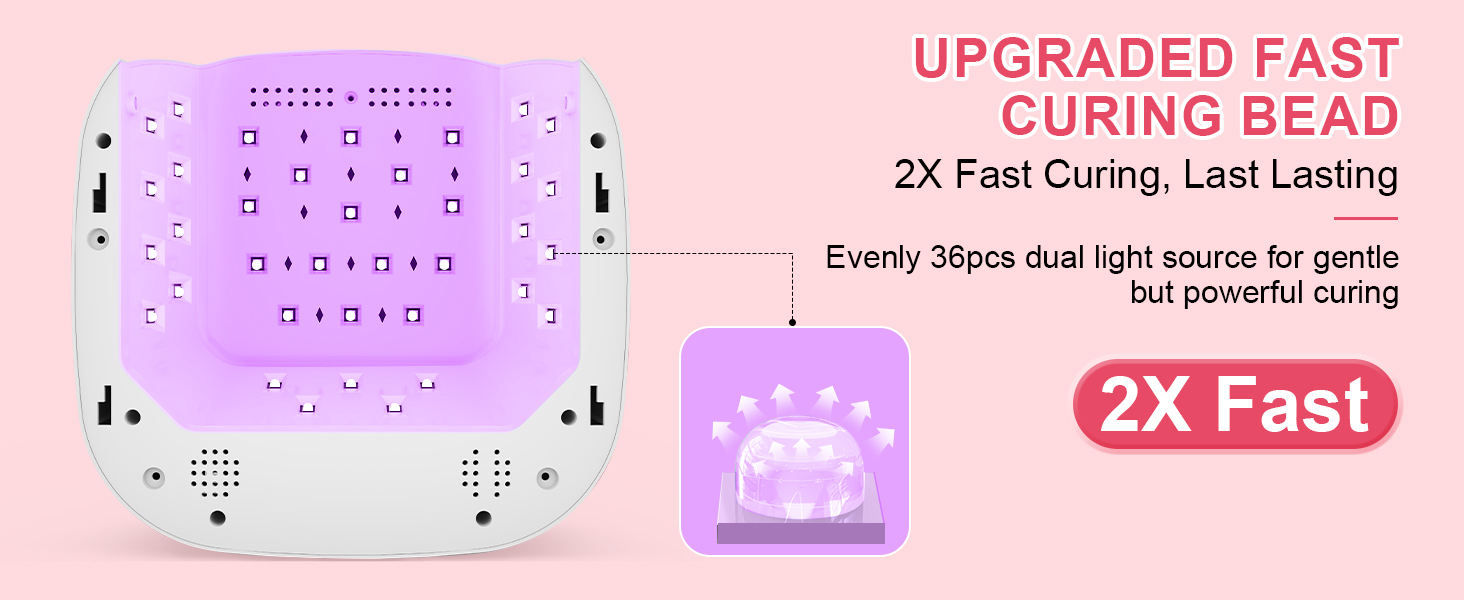 36 advanced dual-light source LED beads (365nm + 405nm)