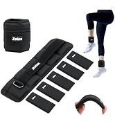 ZELUS Ultra Thin Adjustable Ankle Weights, 4/7/10 lb Fully Adjustable, Filled with Soft Iron for ...
