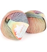 Coopay Yarn for Crocheting Knitting, Gradient Cake Yarns, 2 × 3.53oz - 240yds - 50% Cotton 50% Ac...