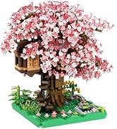 BDYDT Pink Cherry Blossom Bonsai Tree Building Blocks Set,(1443 Pieces) Flower Treehouse Model Mi...