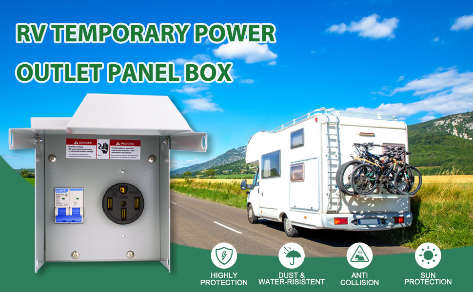 50 Amp RV Electrical Outlet Box Panel