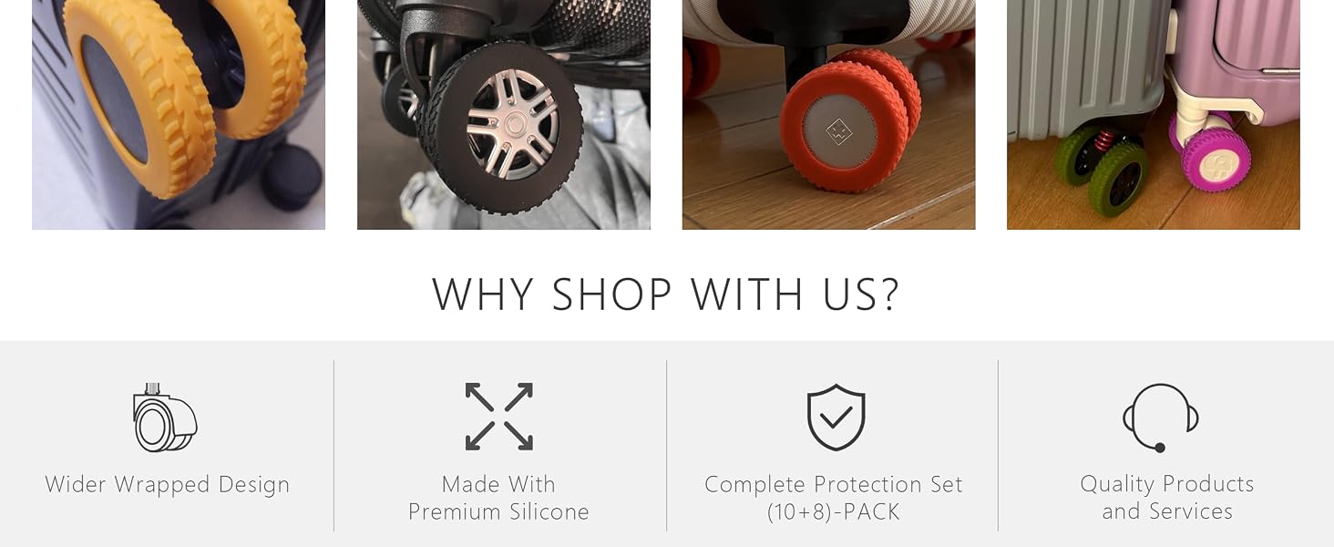 Upgrade Luggage Wheel Covers Suitcases Wear Resistant Anti Noise Silicone Protective Spinner Wheel