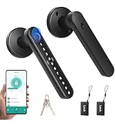 GUSEI Smart Fingerprint Door Lock with Handle,Smart Biometric Lock with Code/Fingerprint/Key/APP/...